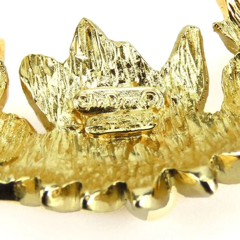 Christian Dior Brooch Metal Gold Wreath Plated Accessories - Picture 7 of 9